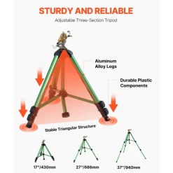 VEVOR Impact Sprinkler on Tripod Base, 2 Packs, Heavy Duty Tripod Sprinklers with Brass Head & 3/4