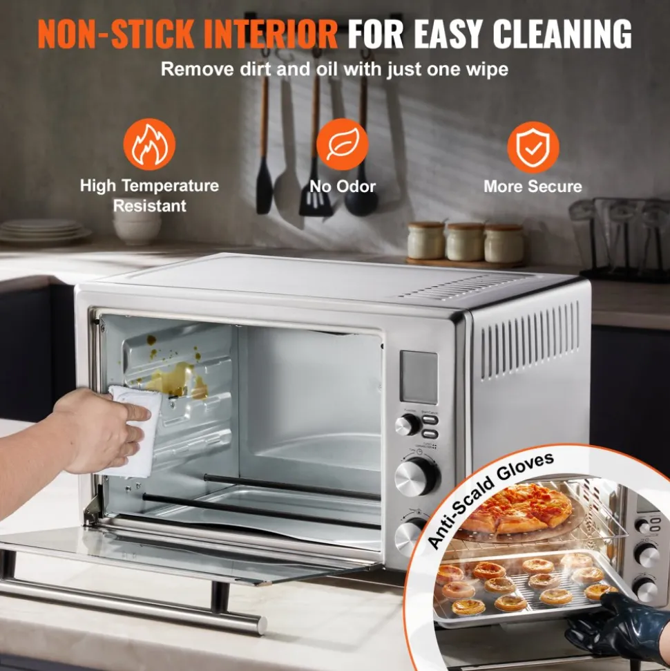 VEVOR 13-IN-1 Air Fryer Toaster Oven, 28L/29.6Qt Convection Oven, 1800W 2-Tier Toaster Ovens Countertop Combo with Wire Racks, Pizza Pan, Gloves, Home and Commercial Use