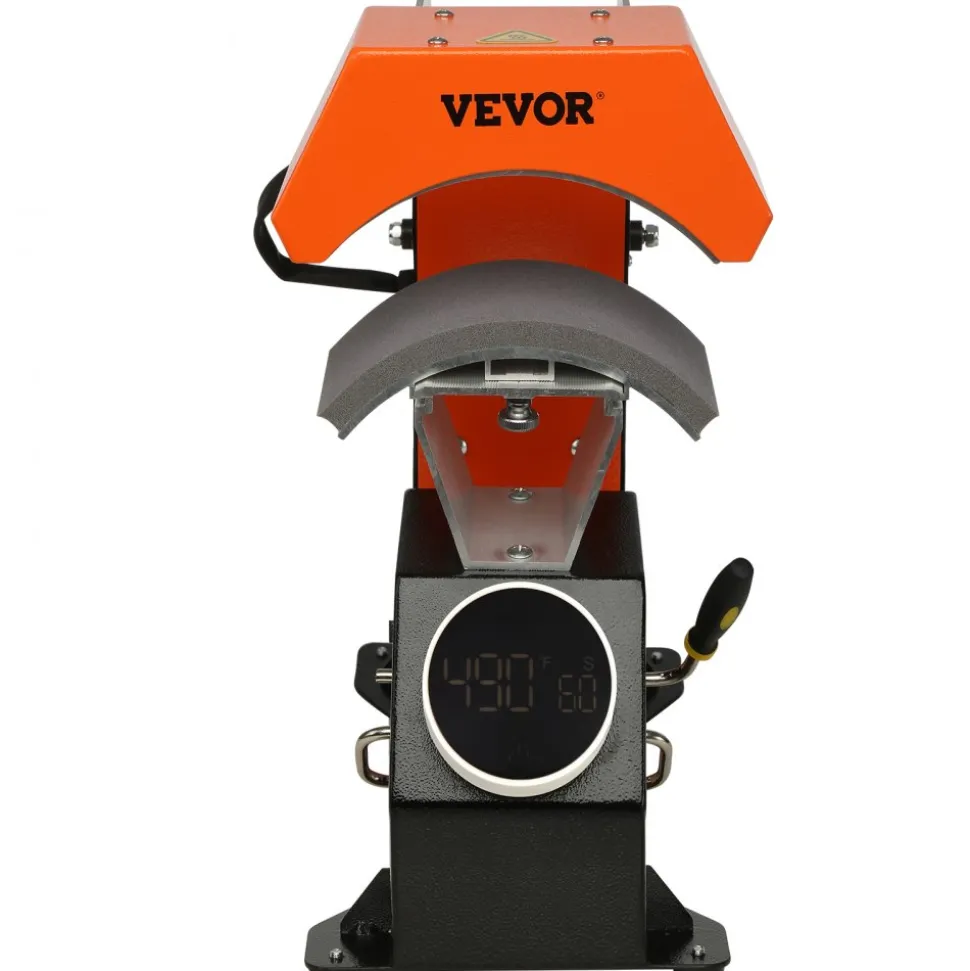 VEVOR 3-in-1 Auto Hat Heat Press with 3pcs Interchangeable Platens(6.6" x 2.7", 6.6" x 3.8", 6.1" x 3"), Automatic Release&Press Knob-Style Digital Control Panel Tested to UL Standards