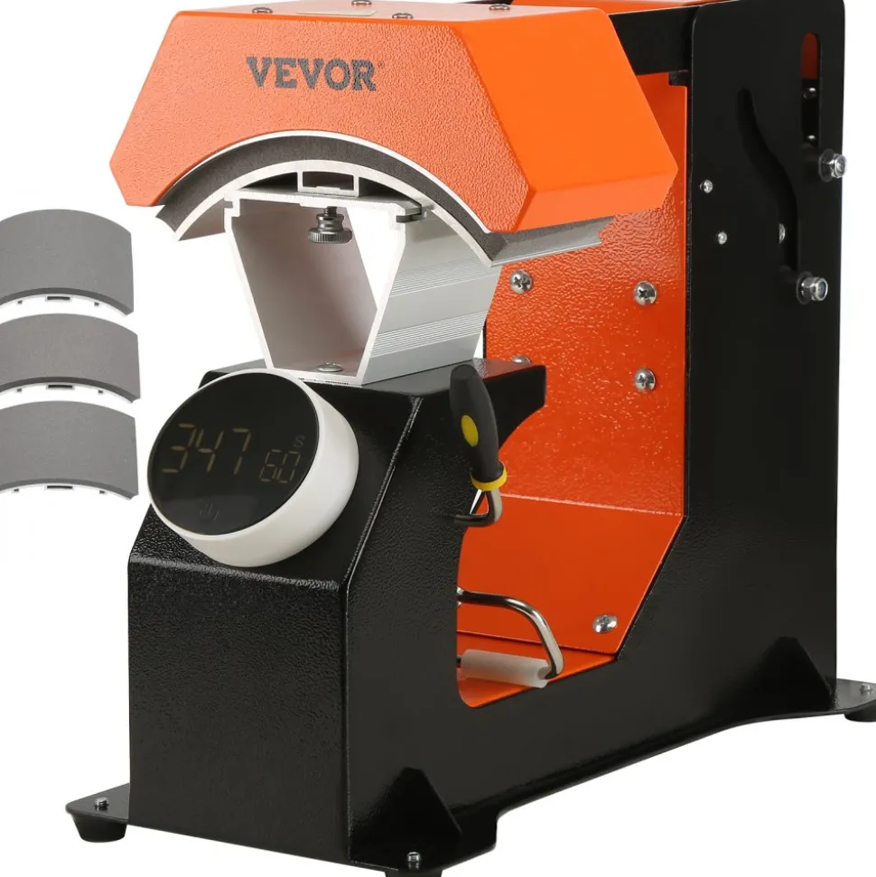 VEVOR 3-in-1 Auto Hat Heat Press with 3pcs Interchangeable Platens(6.6" x 2.7", 6.6" x 3.8", 6.1" x 3"), Automatic Release&Press Knob-Style Digital Control Panel Tested to UL Standards