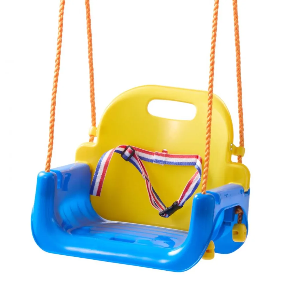 VEVOR 3-in-1 Baby Swing Seat 300 lbs Capacity Toddler Swing Red/Yellow/Blue, for Indoor & Outdoor Playground, with Adjustable Ropes and Snap Hooks, Snug & Secure Detachable Infants to Teens Kids Seat