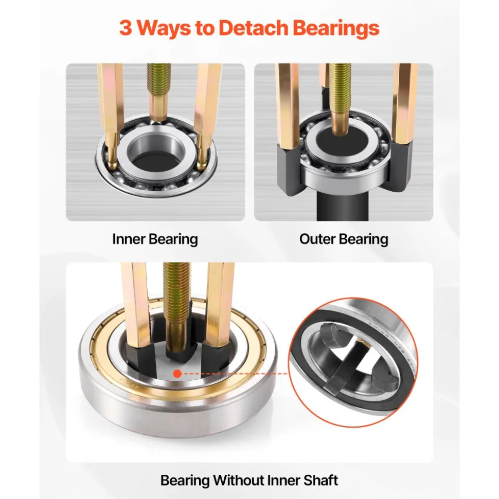 VEVOR 36-in-1 Bearing Puller Set, 36 PCS 3-Jaw Hook Puller for Internal External Bearings and Bearing Without Inner Shaft, Multifunctional Bearing Removal Tool with Heavy Duty Portable Storage Case