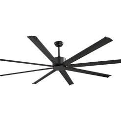 VEVOR 84 In Ceiling Fan without Light, 6-Speed Remote Control, Aluminum 8-Blade, Reversible DC Motor, Modern Low Profile Flush Mount Exterior Fan for Bedroom, Living Room, Patio, Indoor Use, Black