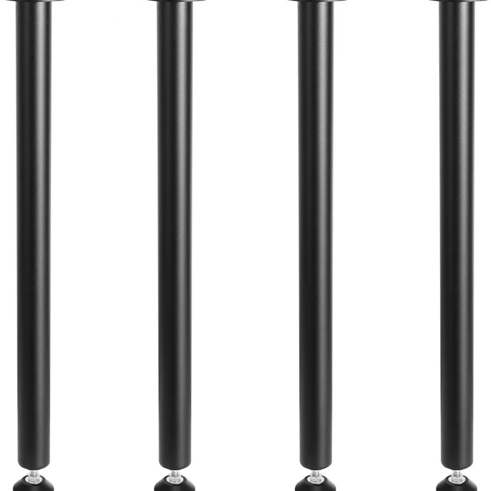 VEVOR 28 Inch Adjustable Desk Legs, Reinforced Steel Office Table Furniture legs Set of 4 for DIY, 1200 lbs Load Capacity Heavy Duty Desk Legs, Quick Instalation Legs with Adjustable Foot Cup Black