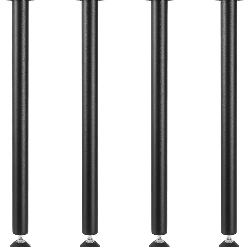 VEVOR 28 Inch Adjustable Desk Legs, Reinforced Steel Office Table Furniture legs Set of 4 for DIY, 1200 lbs Load Capacity Heavy Duty Desk Legs, Quick Instalation Legs with Adjustable Foot Cup Black