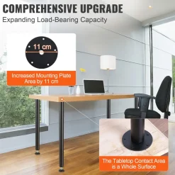 VEVOR 28 Inch Adjustable Desk Legs, Reinforced Steel Office Table Furniture legs Set of 4 for DIY, 1200 lbs Load Capacity Heavy Duty Desk Legs, Quick Instalation Legs with Adjustable Foot Cup Black