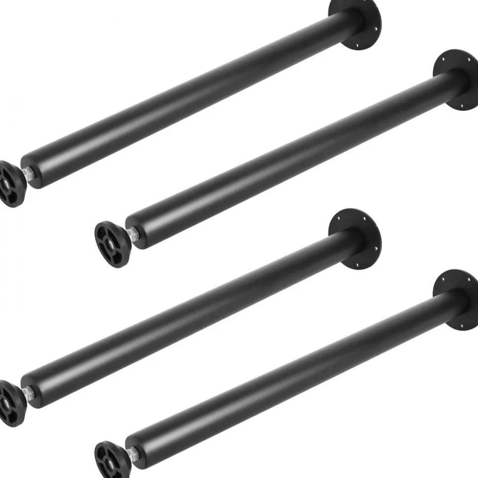 VEVOR 28 Inch Adjustable Desk Legs, Reinforced Steel Office Table Furniture legs Set of 4 for DIY, 1200 lbs Load Capacity Heavy Duty Desk Legs, Quick Instalation Legs with Adjustable Foot Cup Black