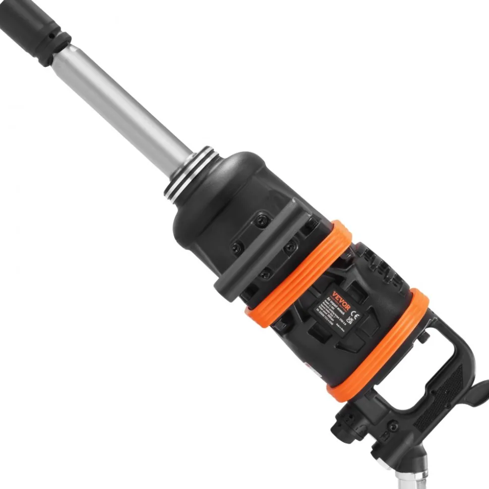VEVOR 1 Inch Air Impact Wrench, Up to 5175 ft-lbs Beast Reverse Torque Output Pneumatic Impact Gun w/ 8 Inch Extended Anvil for Repairs and Maintenance of Heavy Duty Machinery / Semi-Truck / Bus