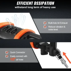 VEVOR 1 Inch Air Impact Wrench, Up to 5175 ft-lbs Beast Reverse Torque Output Pneumatic Impact Gun w/ 8 Inch Extended Anvil for Repairs and Maintenance of Heavy Duty Machinery / Semi-Truck / Bus