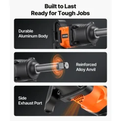 VEVOR 1 Inch Air Impact Wrench, Up to 1800 ft-lbs Nut-Busting Torque, 18.7 lbs Lightweight Pneumatic Impact Gun with 6