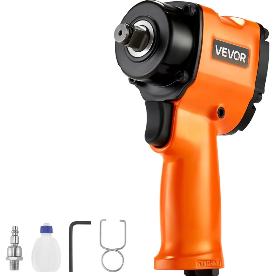 VEVOR 1/2-Inch Air Impact Wrench, Up to 738 ft-lbs Nut-busting Torque, Stubby Size & Lightweight Pneumatic Impact Gun for Auto Repairs and Maintenance