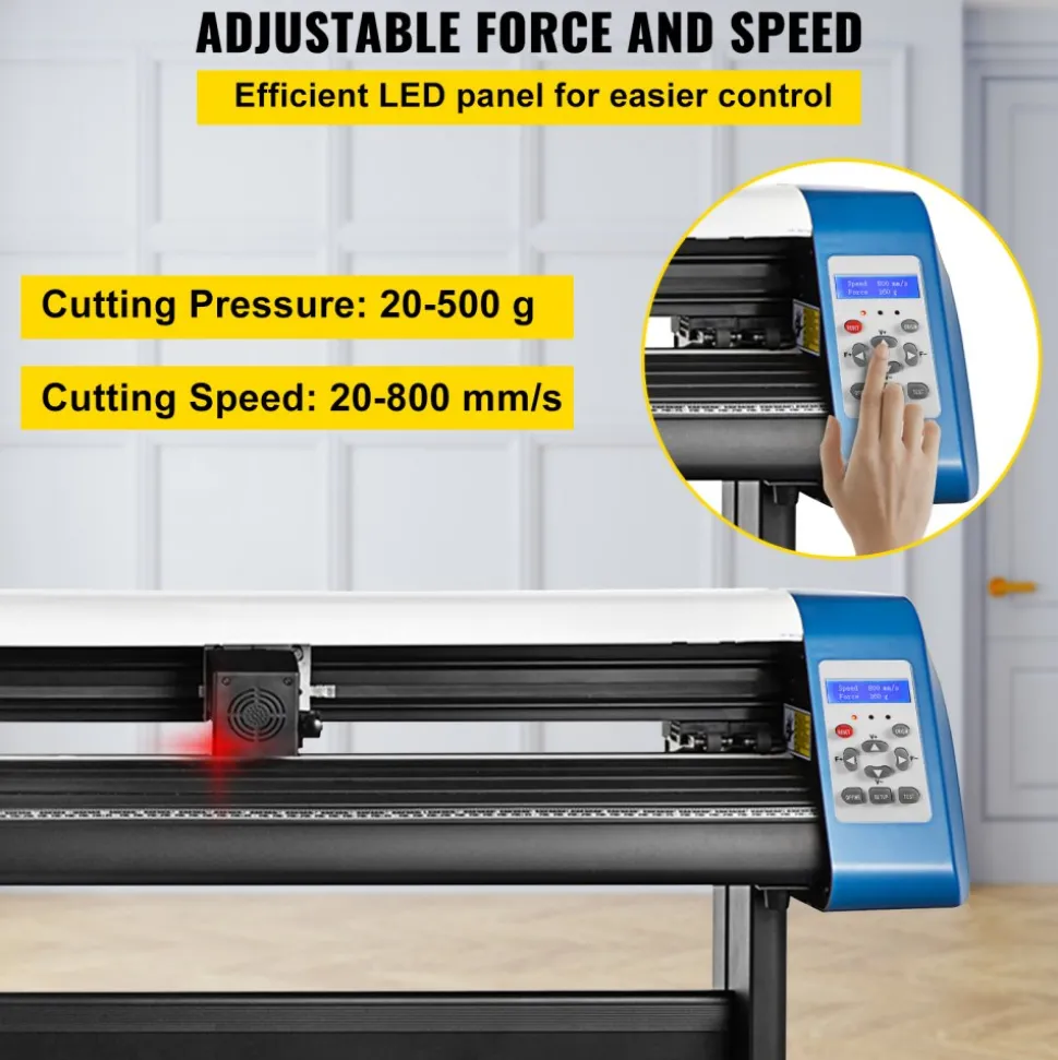 VEVOR 53-Inch Automatic Contour Vinyl Cutter Plotter Force & Speed Adjustable Sign Cutting With Floor Stand & Signmaster Software