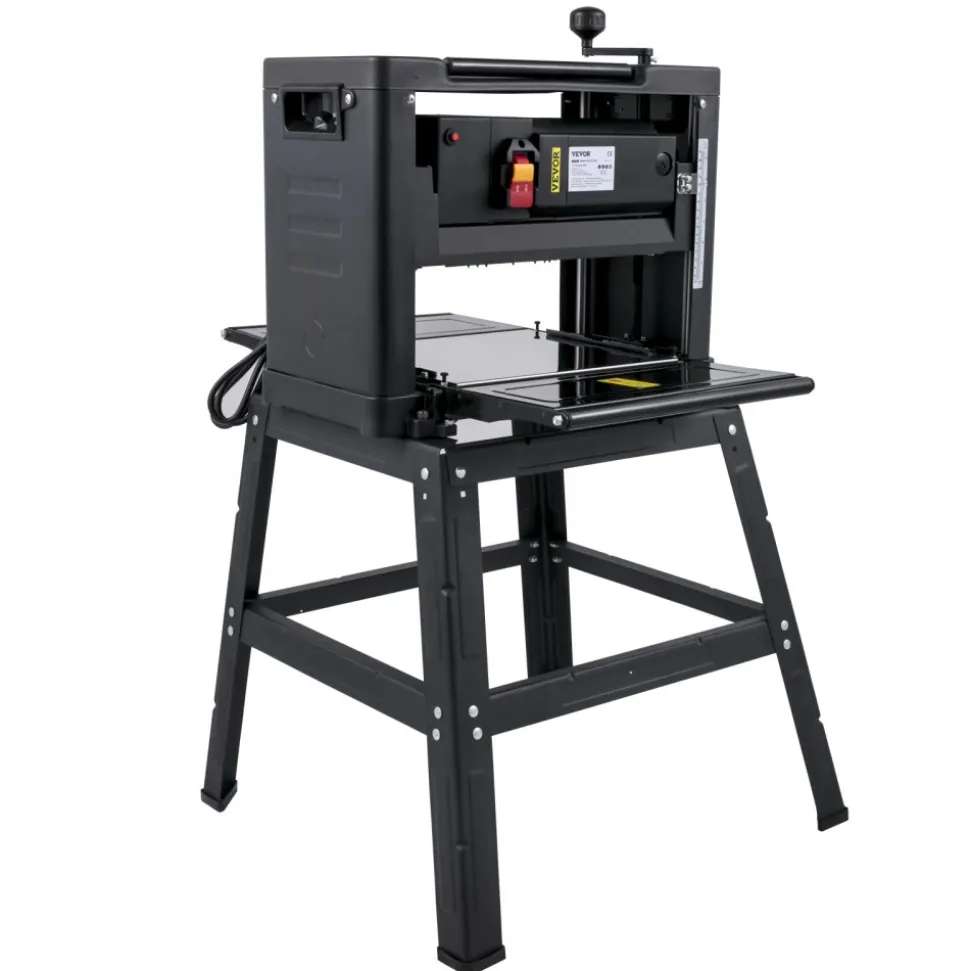 VEVOR 13-Inch Benchtop Thickness Planer, 2000W, 8000 rpm, 15 AMP, with Foldable Iron Stand and Dust Exhaust, 6m/min Planing Speed, Ideal for Woodworking and Wooden Plank Shaping
