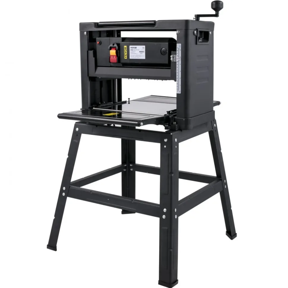 VEVOR 13-Inch Benchtop Thickness Planer, 2000W, 8000 rpm, 15 AMP, with Foldable Iron Stand and Dust Exhaust, 6m/min Planing Speed, Ideal for Woodworking and Wooden Plank Shaping