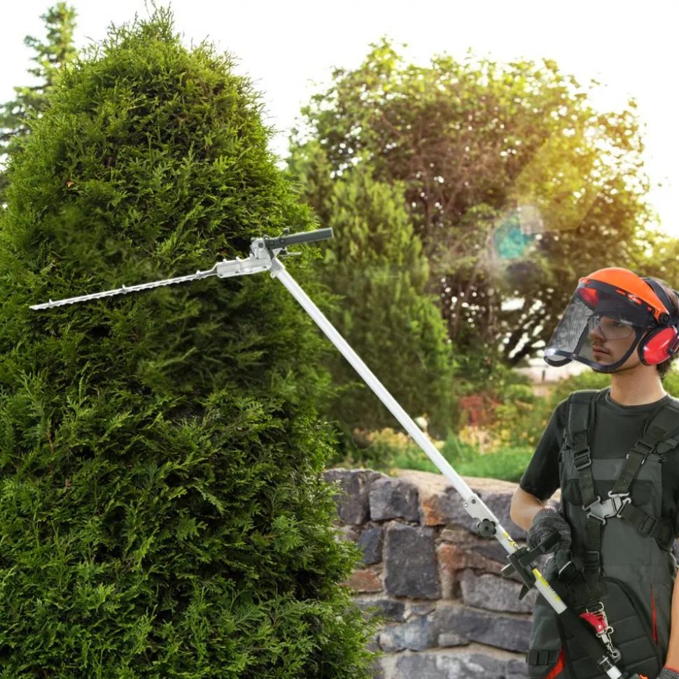 VEVOR 15.7-inch 26CC 2 Cycle Gas Hedge Trimmer, Gas Powered Pole Hedge Trimmer with Dual Sided Dual Action Blade, 270° Adjustable Trimmer Head, Suitable for Trimming Shrubs, Bushes
