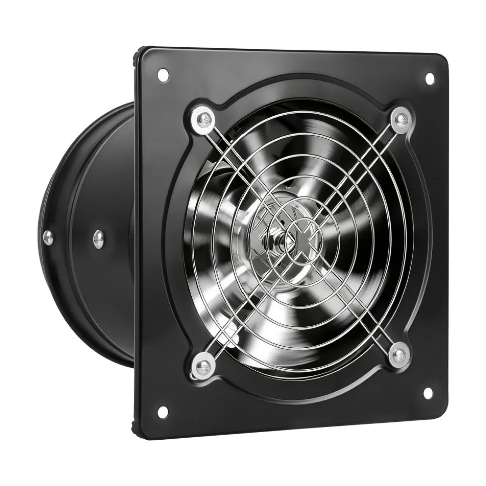 VEVOR 6 Inch Exhaust Fan, 308 CFM High Velocity Wall Mount Vent Fan with On/Off Control, Low Consumption, Portable Ventilation Extractor for Attic,Garage,Basement,Workshop,Kitchen, Chicken Coop,Black