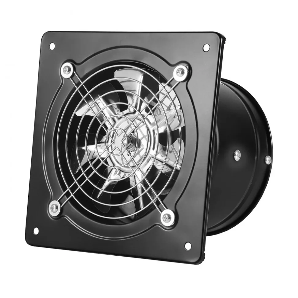 VEVOR 6 Inch Exhaust Fan, 308 CFM High Velocity Wall Mount Vent Fan with On/Off Control, Low Consumption, Portable Ventilation Extractor for Attic,Garage,Basement,Workshop,Kitchen, Chicken Coop,Black