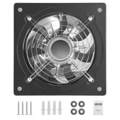 VEVOR 10 Inch Exhaust Fan, 988 CFM High Velocity Wall Mount Vent Fan with On/Off Control, Low Consumption, Portable Ventilation Extractor for Attic,Garage,Basement,Workshop,Kitchen, Chicken Coop,Black