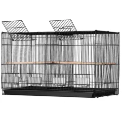 VEVOR 30-inch Flight Bird Cage, Stackable Divided Small Parakeet Cage for Parrots Canaries Cockatiels Lovebirds Finches Budgies Conures Macaws Pet Travel Birdcage with Handle and Perches