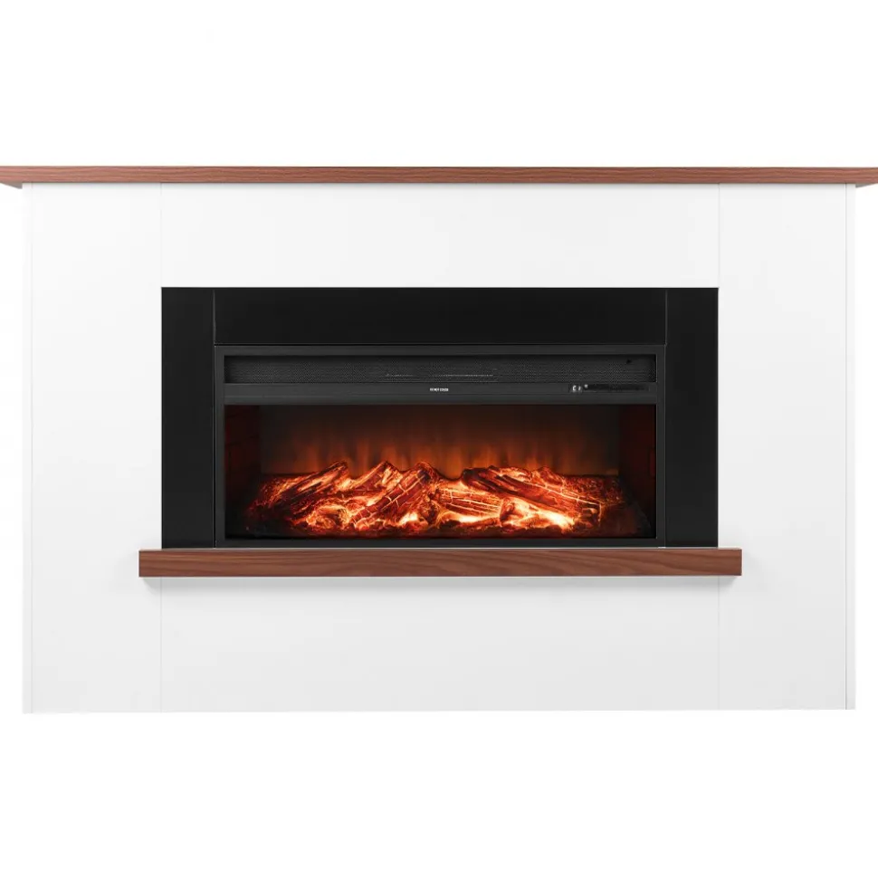 VEVOR 65.5 inch Freestanding Fireplaces, 1500W 5120BTU Fake Electric Fireplace Stove Heater with Mantel, Overheating Protection, Adjustable Flames,Timer, Remote, for Living Room,Bedroom