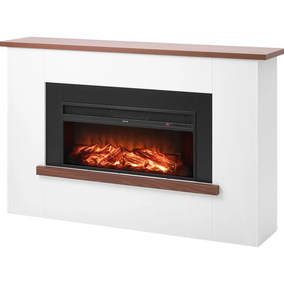 VEVOR 65.5 inch Freestanding Fireplaces, 1500W 5120BTU Fake Electric Fireplace Stove Heater with Mantel, Overheating Protection, Adjustable Flames,Timer, Remote, for Living Room,Bedroom