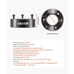 VEVOR 2 Inch Front Leveling Lift Kit for 2004-2025 Ford F150 2WD/4WD, 2003-2018 Expedition, 2005-2008 Lincoln Mark LT, Chassis Level Kit with 2PCS Heavy Duty Forged Aluminum Suspension Strut Spacers