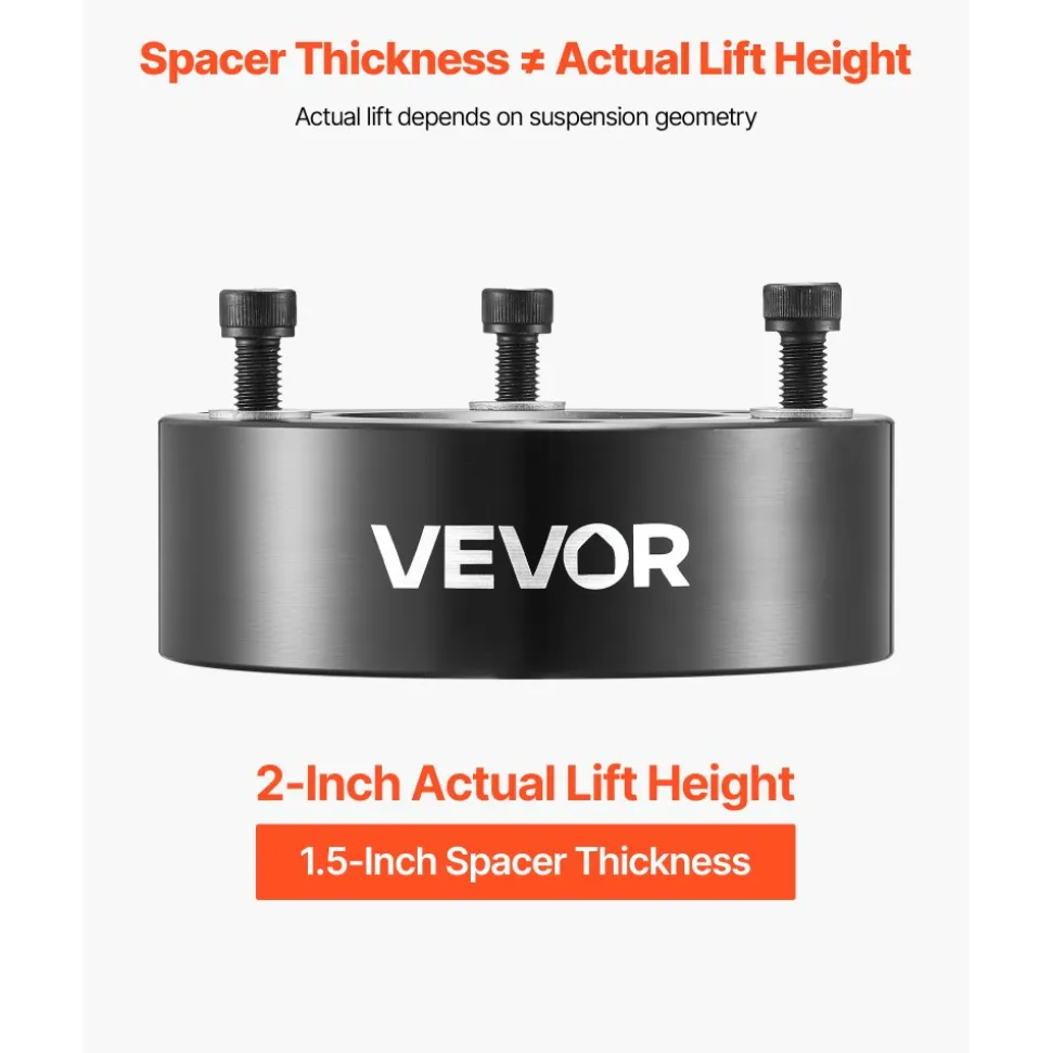VEVOR 2 Inch Front Leveling Lift Kit for 2004-2025 Ford F150 2WD/4WD, 2003-2018 Expedition, 2005-2008 Lincoln Mark LT, Chassis Level Kit with 2PCS Heavy Duty Forged Aluminum Suspension Strut Spacers