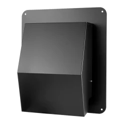 VEVOR 6 inch Hooded Wall Vent Cover, Square AC Vent Gable Cover, Premium SPCC Steel & with Built-in a Protection Screen, for Roofs,Walls,Outside Duct Exhaust Outlets (1 Pack, Black)