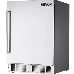 VEVOR 24-Inch Indoor/Outdoor Beverage Refrigerator, 150 QT Freestanding or Undercounter Beverage Fridge, 180 Cans Built-in Beer Fridge with Metal Plate Body for Residential Home Bar Commercial Use