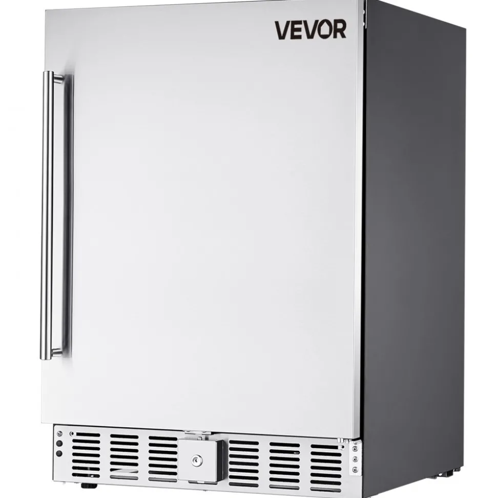 VEVOR 24-Inch Indoor/Outdoor Beverage Refrigerator, 150 QT Freestanding or Undercounter Beverage Fridge, 180 Cans Built-in Beer Fridge with Metal Plate Body for Residential Home Bar Commercial Use