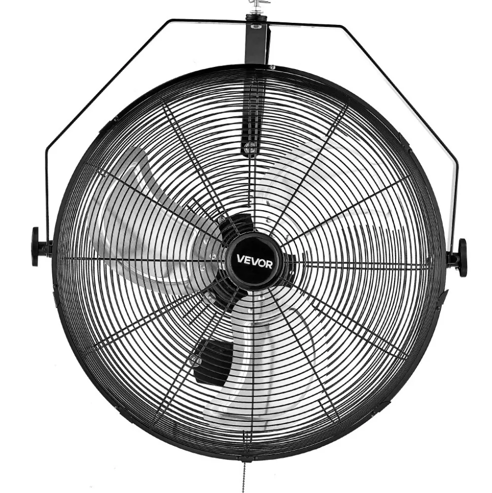 VEVOR 20 Inch Industrial Wall Mount Fan, High Velocity 4650 CFM Indoor Fan with 3 Speeds, Powerful Motor Garage Wall Fan with Aluminum Blades for Workshop, Warehouse, Greenhouse, Commercial