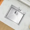 VEVOR 27 inch Kitchen Sink Workstation, 304 Stainless Steel Undermount Sink, Drop-In Single Bowl Farmhouse Basin with Ledge & Multiple Accessories, Household Dishwasher Sinks for RV, Prep Kitchen, Bar