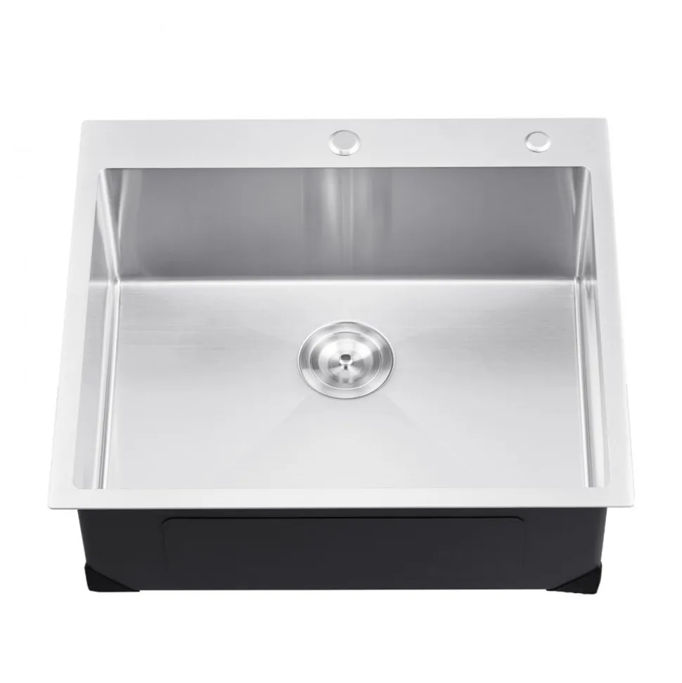 VEVOR 27 inch Kitchen Sink Workstation, 304 Stainless Steel Undermount Sink, Drop-In Single Bowl Farmhouse Basin with Ledge & Multiple Accessories, Household Dishwasher Sinks for RV, Prep Kitchen, Bar