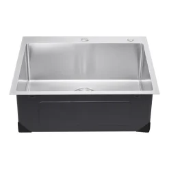 VEVOR 27 inch Kitchen Sink Workstation, 304 Stainless Steel Undermount Sink, Drop-In Single Bowl Farmhouse Basin with Ledge & Multiple Accessories, Household Dishwasher Sinks for RV, Prep Kitchen, Bar