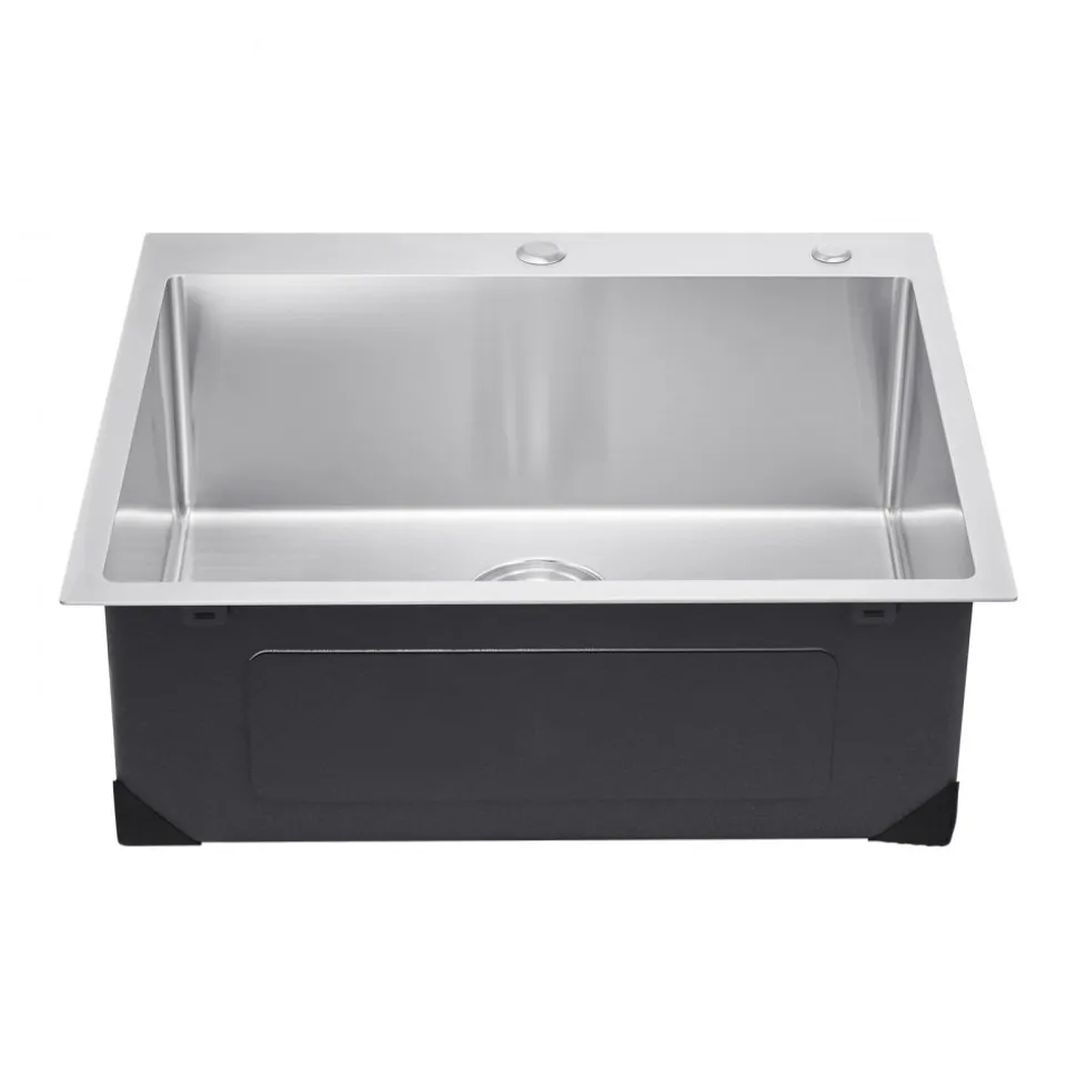 VEVOR 27 inch Kitchen Sink Workstation, 304 Stainless Steel Undermount Sink, Drop-In Single Bowl Farmhouse Basin with Ledge & Multiple Accessories, Household Dishwasher Sinks for RV, Prep Kitchen, Bar