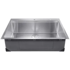 VEVOR 23 inch Kitchen Sink Workstation, 304 Stainless Steel Undermount Sink, Drop-In Single Bowl Farmhouse Basin with Ledge & Multiple Accessories, Household Dishwasher Sinks for RV, Prep Kitchen, Bar