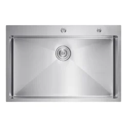 VEVOR 33 inch Kitchen Sink Workstation, 304 Stainless Steel Top Mount Sinks, Drop-In Single Bowl Farmhouse Basin with Accessories, Household Dishwasher Sinks for RV, Prep Kitchen, and Bar (Black)