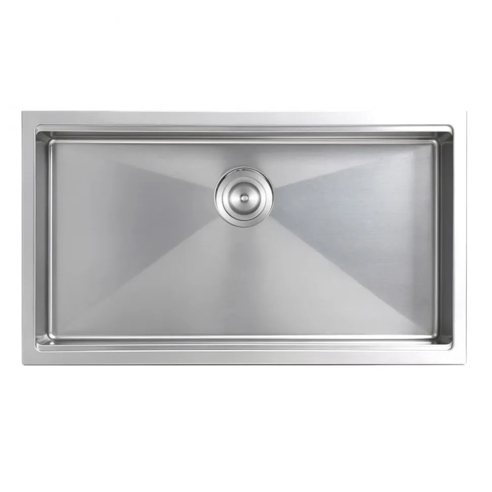 VEVOR 33-inch Kitchen Undermount Single Bowl Sinks, Stainless Steel Drop-In Farmhouse Basin with Ledge & Accessories, Household Dishwasher Sinks for RV, Prep Kitchen, Laundry Room, Bar