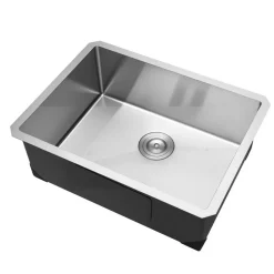 VEVOR 24-inch Kitchen Undermount Single Bowl Sinks, Stainless Steel Drop-In Farmhouse Basin with Accessories, Household Dishwasher Sinks for RV, Prep Kitchen, Laundry Room, Bar