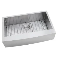 VEVOR 33-inch Kitchen Undermount Single Bowl Sinks, Stainless Steel Drop-In Farmhouse Basin with Accessories, Household Dishwasher Sinks for RV, Prep Kitchen, Laundry Room, Bar
