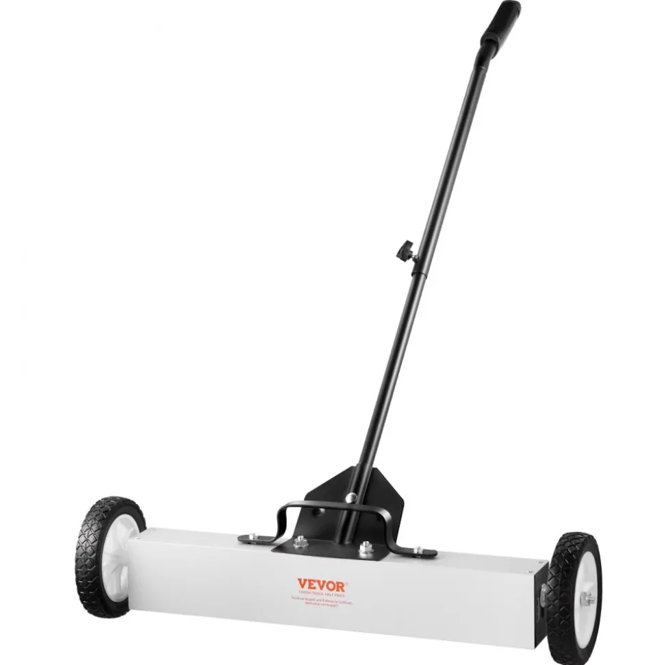 VEVOR 24-Inch Magnetic Sweeper with Wheels, 50 lbs Capacity, with Telescoping Magnetic Pickup Tool, Adjustable Handle, Magnetic Pickup Sweeper to Pick Up Nails and Screws, for Workshop, Garage, Yard