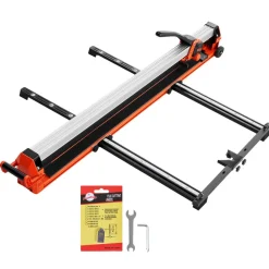 VEVOR 47.2-Inch Manual Tile Cutter, Upgraded Rail and Sliding Head, Precision Alignment Guide, Tungsten Carbide Cutting Wheel, Support Legs with Swivel Wheels, for DIY Pros, Ceramic, Floor, Wall Tiles