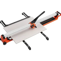 VEVOR 47.2-Inch Manual Tile Cutter, Upgraded Rail and Sliding Head, Precision Alignment Guide, Tungsten Carbide Cutting Wheel, Support Legs with Swivel Wheels, for DIY Pros, Ceramic, Floor, Wall Tiles