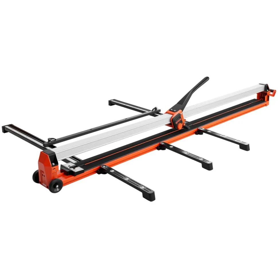 VEVOR 71-Inch Manual Tile Cutter, Upgraded Rail and Sliding Head, Precision Alignment Guide, Tungsten Carbide Cutting Wheel, Support Legs with Swivel Wheels, for DIY Pros, Ceramic, Floor, Wall Tiles