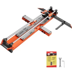 VEVOR 47.2-Inch Manual Tile Cutter, Upgraded Sliding Head Cutting Tool with Spring-Loaded Base, Angle Fence, Tungsten Carbide Cutting Wheel, Alignment Guide, for DIY Pros, Ceramic, Floor, Wall Tiles