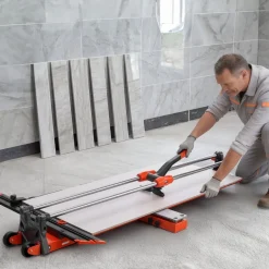 VEVOR 47.2-Inch Manual Tile Cutter, Upgraded Sliding Head Cutting Tool with Spring-Loaded Base, Angle Fence, Tungsten Carbide Cutting Wheel, Alignment Guide, for DIY Pros, Ceramic, Floor, Wall Tiles