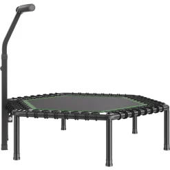 VEVOR 54.5 Inch Mini Trampoline, 450 lbs Max Load Fitness Rebounder, Stable & Quiet Small Trampoline with 3 Levels Height Adjustable & Foam Handle, Exercise Rebounder for Adults Indoor/Garden Workout