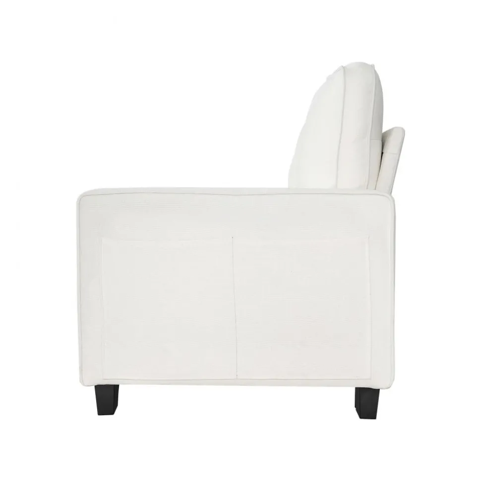 VEVOR 100-Inch Modular 3-Seater Sofa – Comfy Couch with Deep Seats & Hidden Storage, Modern Design for Living Room, Apartment, or Office, White