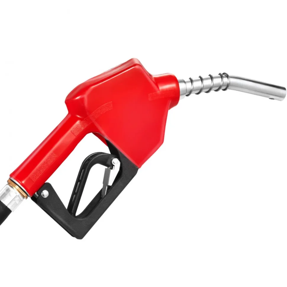 VEVOR 3/4-Inch NPT Automatic Fuel Nozzle, Max Flow Rate 11.8 GPM, Auto Shut Off Diesel Gas Pump Nozzle with 3-Speed Trigger Lock & 13/16-Inch (OD=20 mm) Spout for Gasoline, Diesel, Kerosene, Red