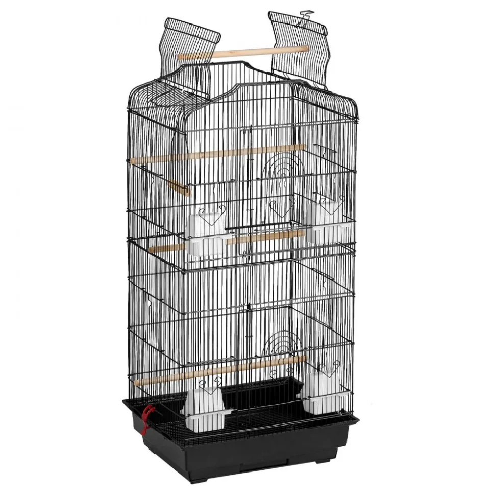 VEVOR 64-inch Open Top Large Parrot Bird Cage with Detachable Rolling Stand for Parakeets Finches Canaries Lovebirds Cockatiels Budgies Small Quaker Conures Flight Birdcage with Swing and Perch